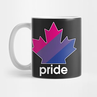 Bisexual Pride Maple Leaf - White font Mug